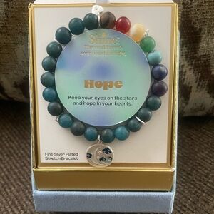 NWT Hope Inspirational Multicolored Fine Silver Plated Stretch Bracelet